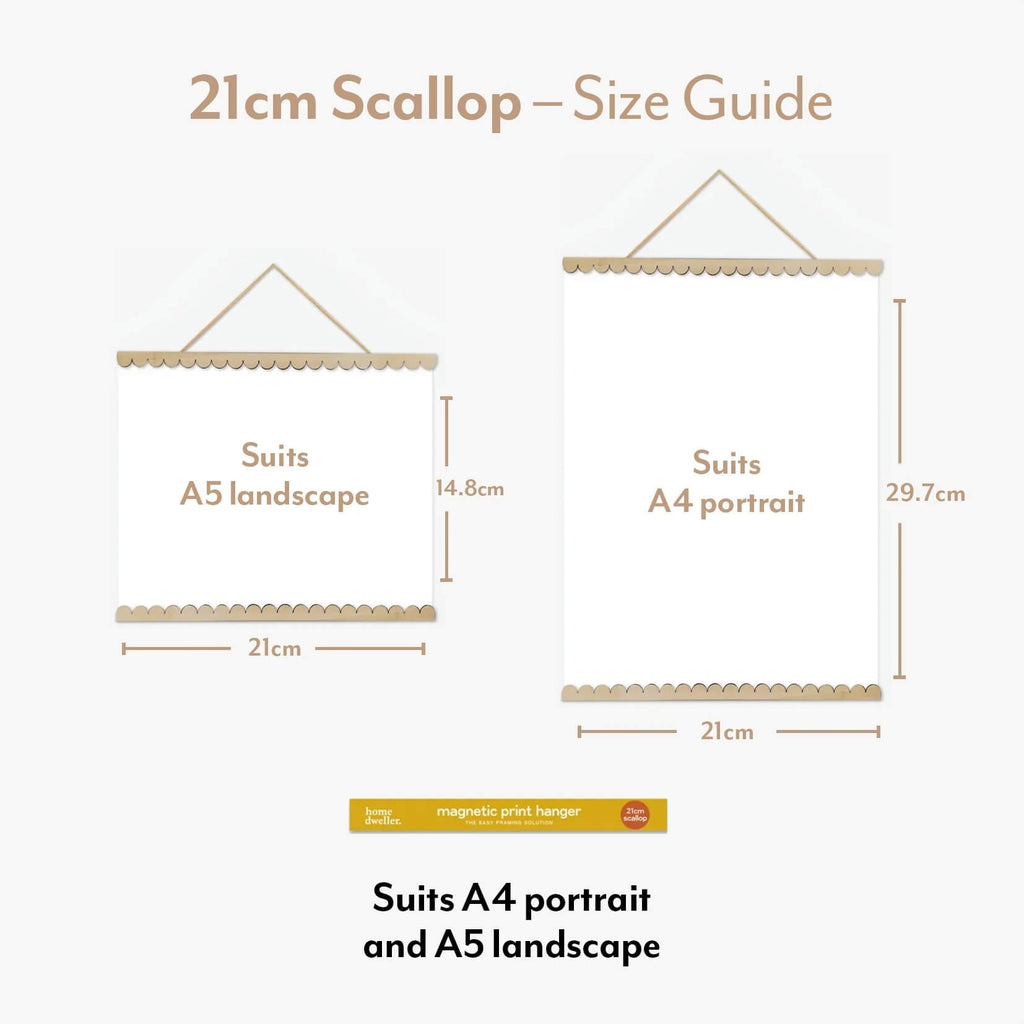 Magnetic Hanger / Frame for Art and Prints - Scallop