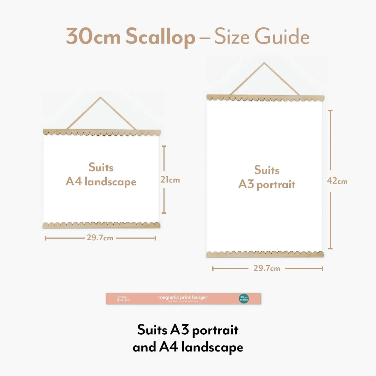 Magnetic Hanger / Frame for Art and Prints - Scallop